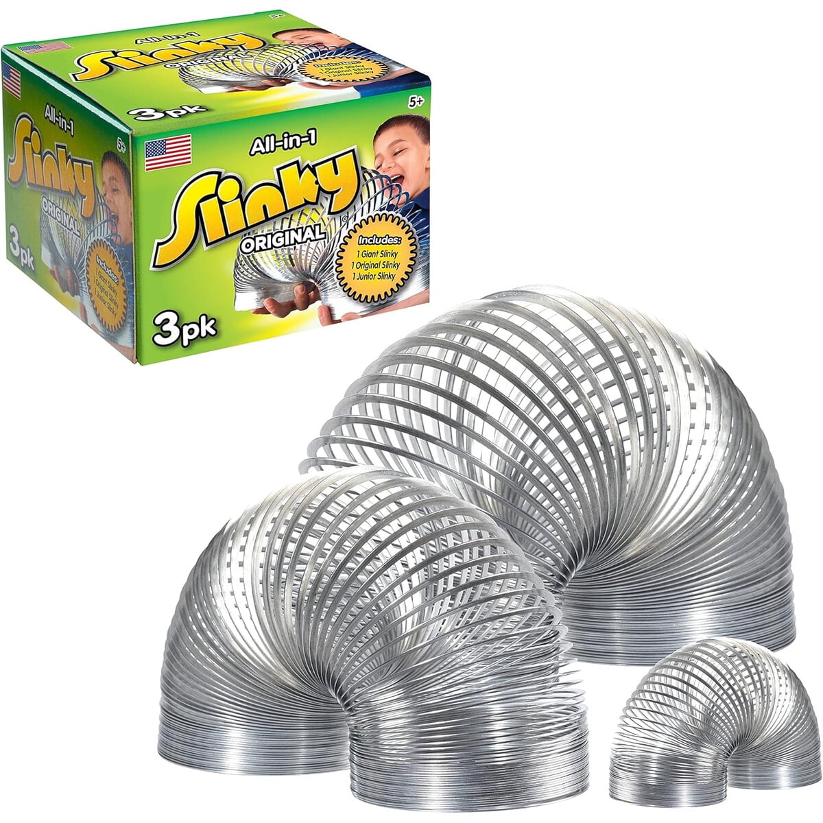 Pack Slinky Just Play 3 Tamaños Gigante Clásico Junior