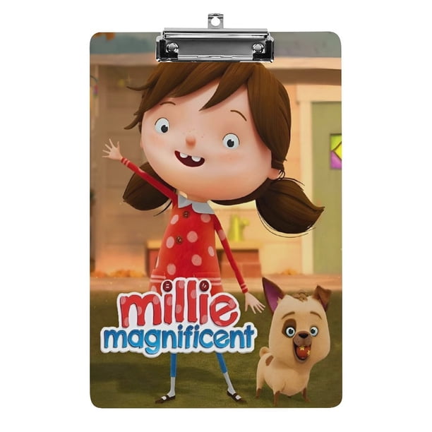 Millie la Magnífica Portapapeles de acrílico A4, tamaño carta estándar, carpeta con clip 31.8x 21.5CM para estudiantes, profesores y oficina