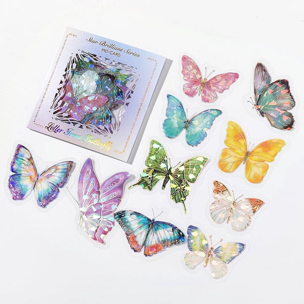 20-Pack of Sparkling Butterfly Feathers & Flowers - Perfect for Decorating Scrapbooks, Journals & Planners!