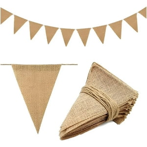 Genérica - 3 Metros Banderines Arpillera Yute Patio Boda Cumpleaños Decoración