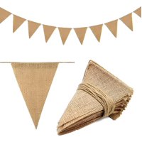 Genérica - 3 Metros Banderines Arpillera Yute Patio Boda Cumpleaños Decoración