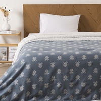 Mashini - Frazada Polar-Sherpa Est. 1.5 P Azul