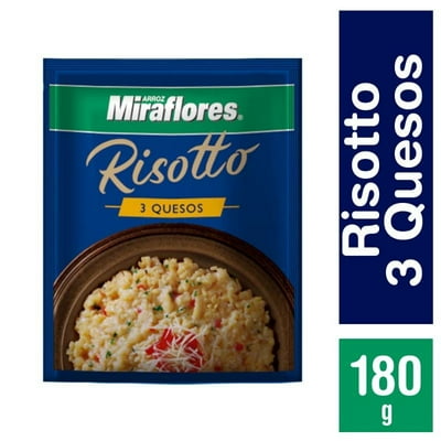 Arroz Grano Corto Risotto 3 Quesos Bolsa 180 G Miraflores