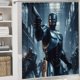 thumbnail image 5 of Robocop theme 4 piece Shower Curtain Set With Rugs Waterproof Bathroom Decor Set Includes Bath Mat U shaped Rug Toilet Lid Cover And Curtain With Hooks, 5 of 6