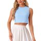 thumbnail image 1 of INSPIRE CHIC Blusa de Mujer Inspirada sin Mangas Vintage de Verano Ginham Tops XL Azul, 1 of 5