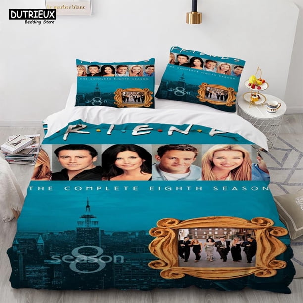 x454 Bed SheetsNew Friends Sets Duvet Cover With Pillowcase Twin Full Size Duvet Cover Women Adults Teens Bedding Set 3-Piece Bedding Set (1 Duvet Cover + 2 Pillow Shams) nj454