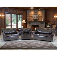 Muebles Altiro - Living Mateo 321 - Cuero Sintético Pu Café Moro