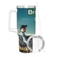 thumbnail image 3 of Breaking Bad Vaso aislado de acero inoxidable con asa, diseño temático, regalo para familia, amigos y fans; incluye pajita y encaja en el portavasos estándar, 40 oz, 3 of 6