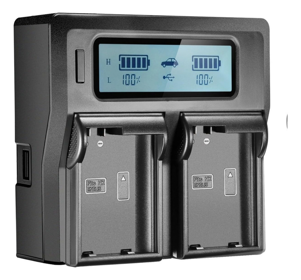 Genérico - Cargador Batería Doble Lcd Para Nikon En-El15 D850 D7500