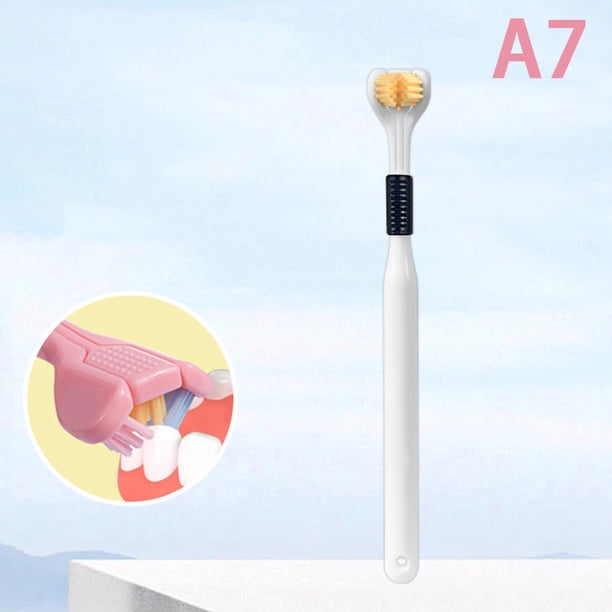 3D Stereo Three-Sided Toothbrush Ultra Fine Soft Hair Adult Toothbrush Tongue Scraper Deep Cleaning Health Oral Care Teeth Brush