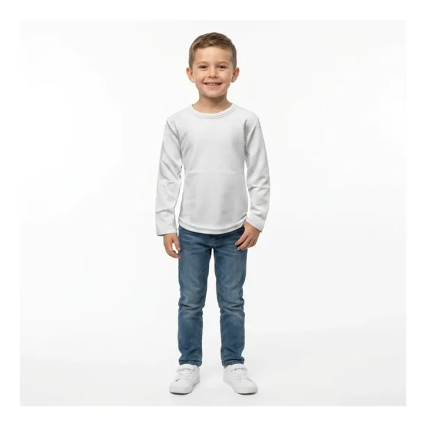 Camiseta Manga Larga Primera Capa Niños Polar Cuello Redondo