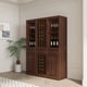 thumbnail image 3 of brown walnut color modular wine bar cabinet Buffet Cabinet for Dining Room, 3 of 3
