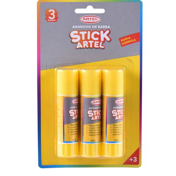 Pegamento en Barra, Pack 3 Un 15g
