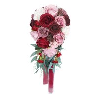 Magideal - De Boda Románticos Para Novia, Ramo De Rosas Artificiales, Ramo Floral Para Aniversario De La Iglesia, Decoración Del Hogar, Accesorios Para Fot , Rojo