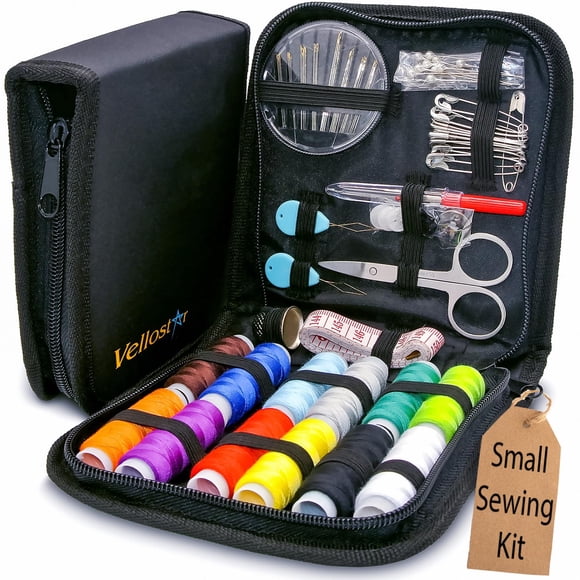 Kit de costura pequeño y portátil VelloStar con hilos y agujas
