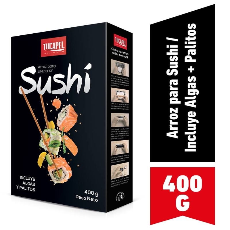 Arroz Grado 1 Grano Corto Para Sushi Caja 400 g Tucapel