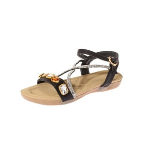 Sandalia Joyas Negro Vía Franca