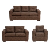 Muebles América - Living Franco 321 Cuero Auris Café