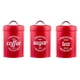 thumbnail image 2 of Latas De Almacenamiento De Alimentos De Cocina, 3 Piezas, Café, Té, Latas De Azúcar, Rojo, 2 of 5