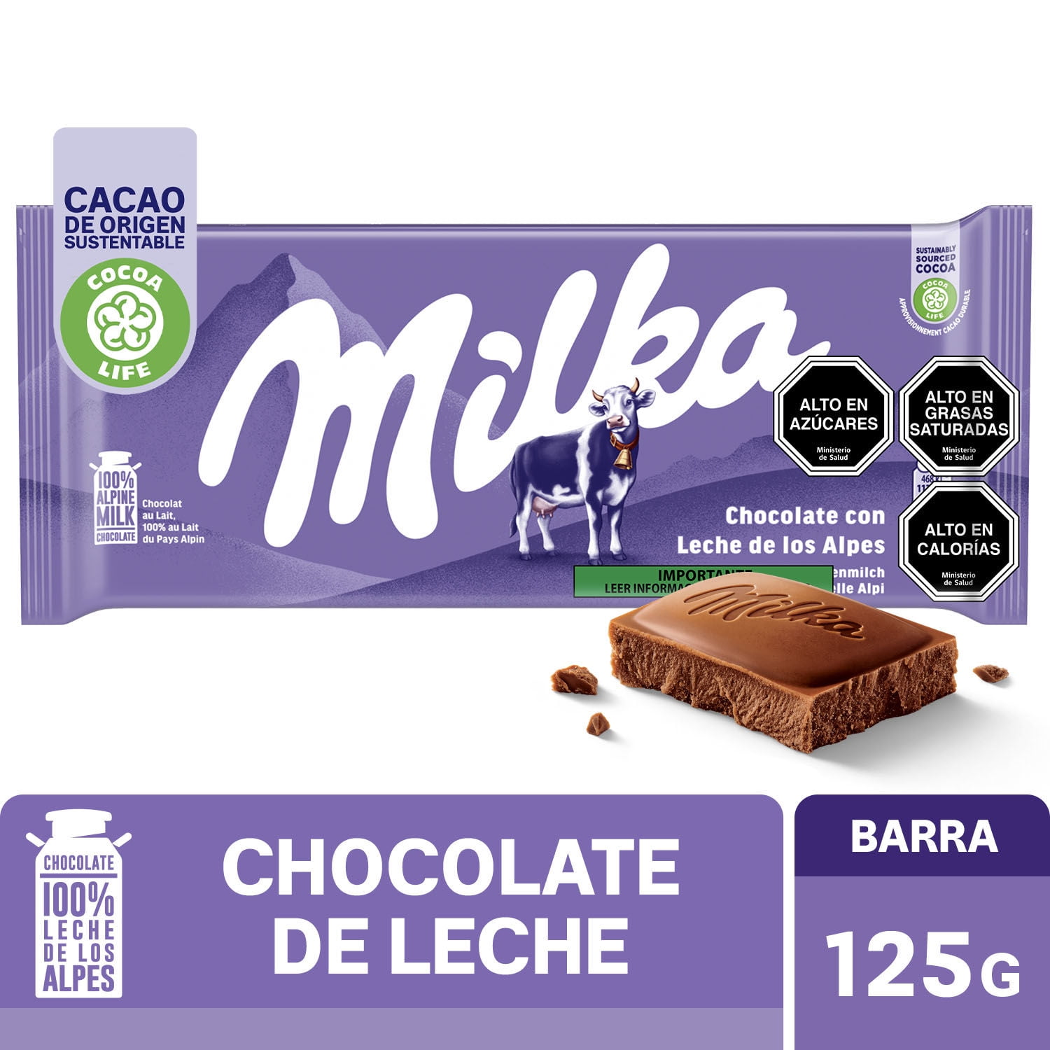 Chocolate De Leche 125 g Milka