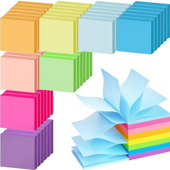 Bloc de notas adhesivas Beieverluck 3x3, paquete de 48, 3840 hojas