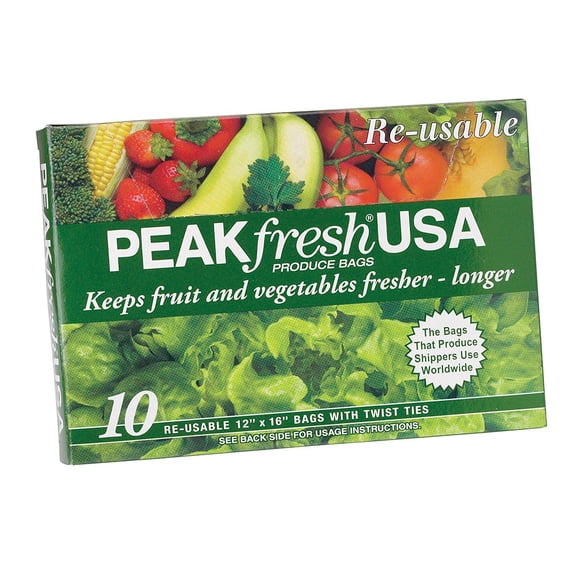 Bolsas reutilizables para frutas y verduras Peak Fresh 30 × 41 cm (paquete de 10)