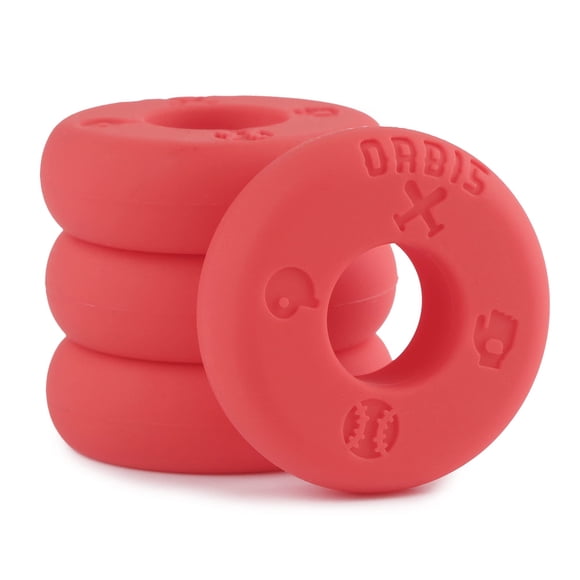 Empuñadura Orbis para murciélagos Choke Up Rings con íconos de béisbol, paquete de 4