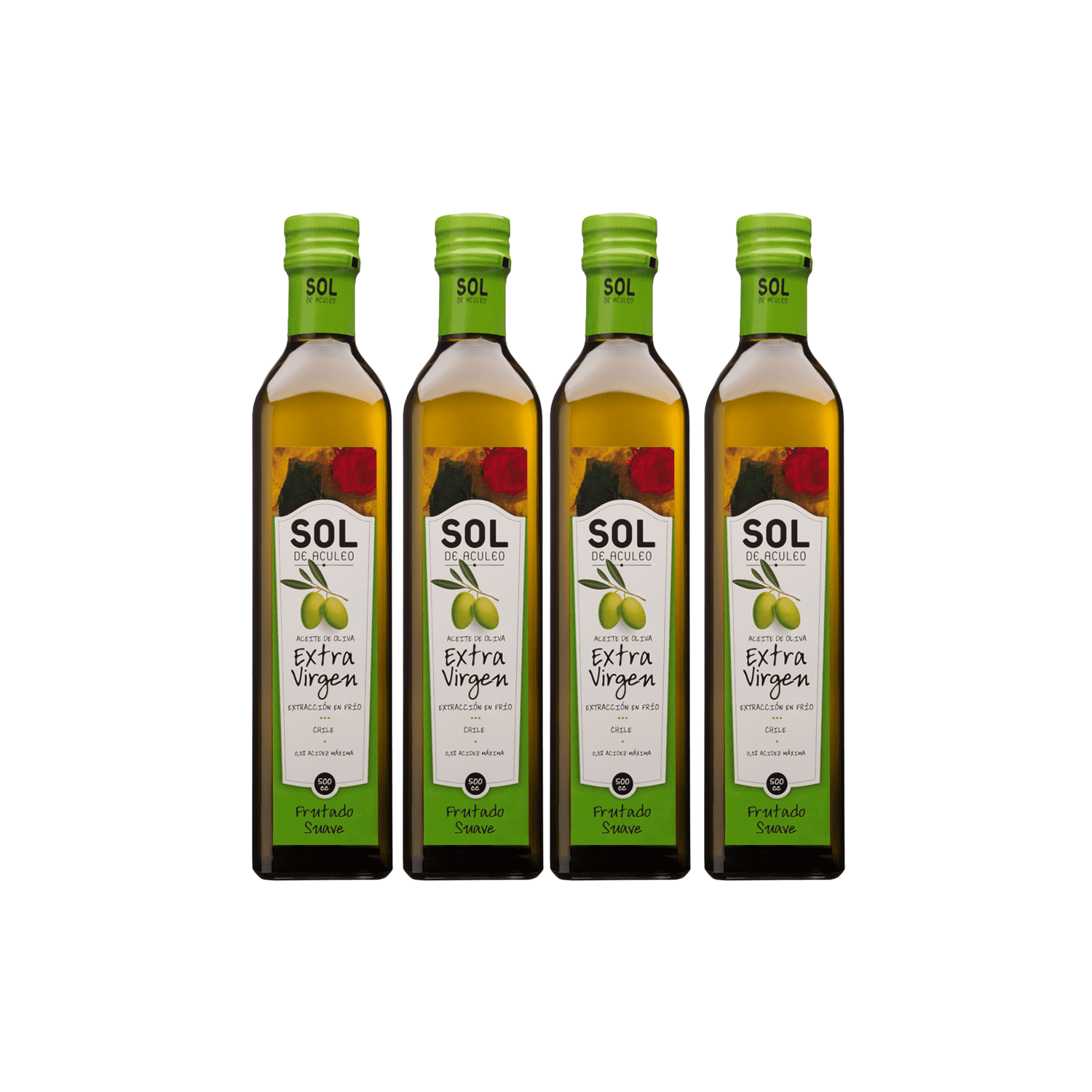 Sol De Aculeo - Aceite De Oliva Extra Virgen Sol Frutado Suave 4 X 500 Ml