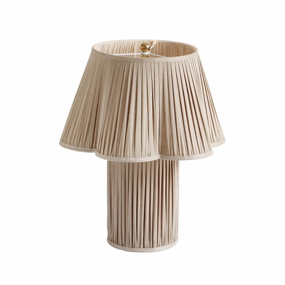 Lámpara de mesa TOV Furniture Corrine de lino beige 40.6 x 40.6 x 49 cm
