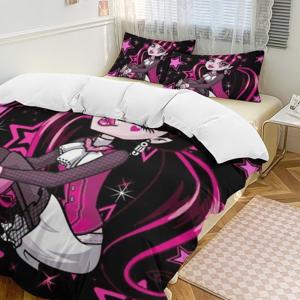 Monster HighCartoon Collection 3-Piece Comforter Set, Personalized Bedding Decor for Kids And Teens Bed Sheets