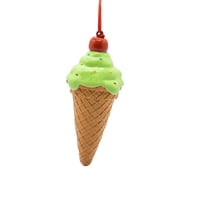 Magideal - Adorno De Cono De Helado, Adorno Navideño, Resina, Decoración Colgante Para Árbol De Navidad, Decoración De Postres Para Cumpleaños, Días Festivos, Fi Verde