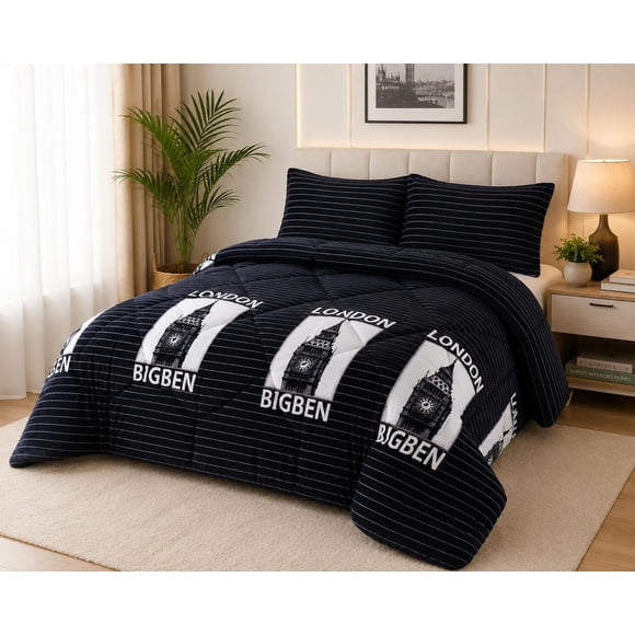 Cubrecama de Invierno Plush con Chiporro 2 Plazas Color Negro Big Ben RS1029