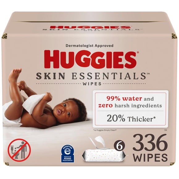 Toallitas húmedas Huggies Skin Essentials con 99% de agua, 336 unidades
