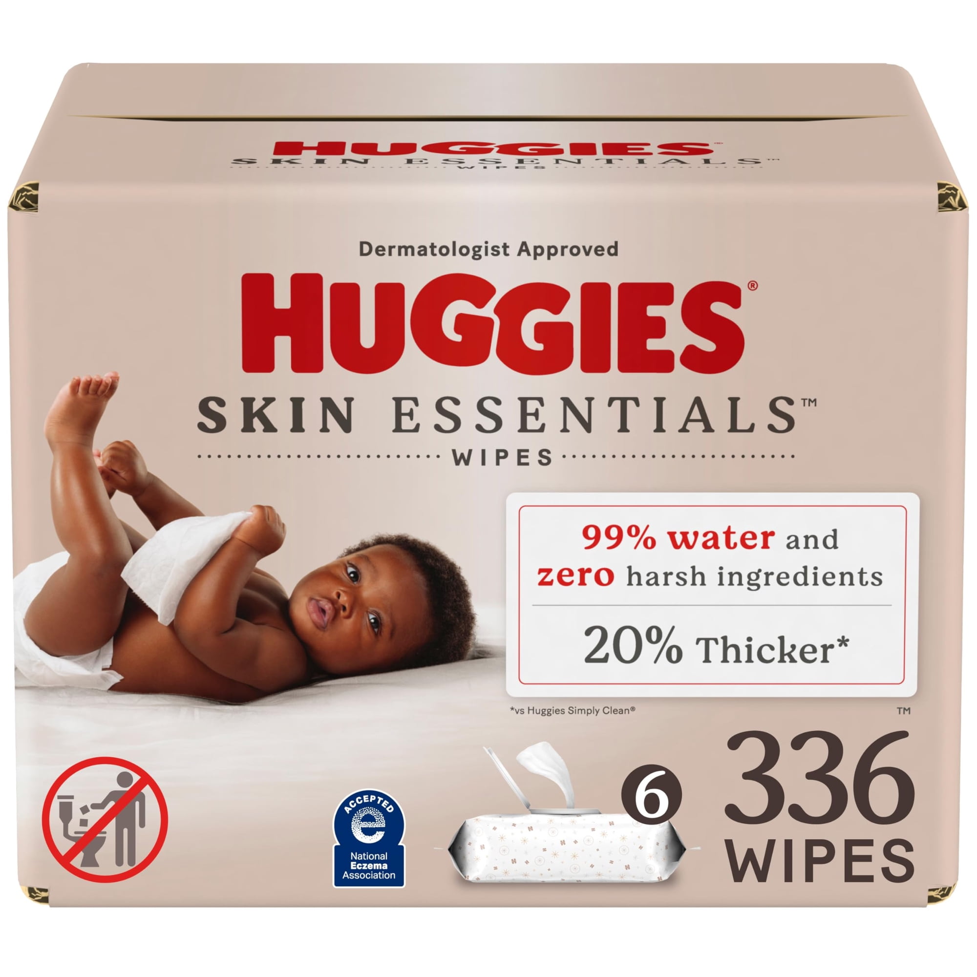 Toallitas Húmedas Huggies Skin Essentials Con 99% De Agua, 336 Unidades