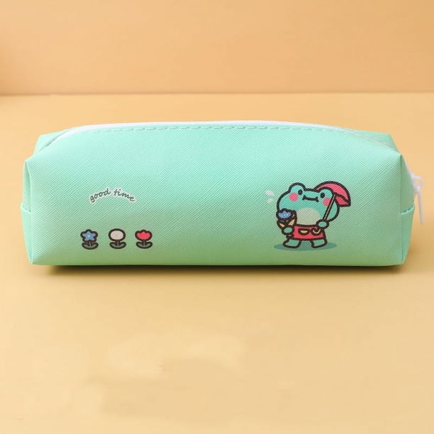Cute and Colorful PU Leather Pencil Bag - Perfect for Students and Girls!