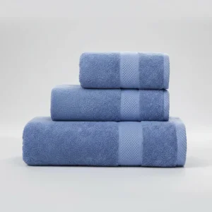 Casadeliacl - Toallones De Baño Teng Fei 70 Cm, Set De 3 Unidades Azul Oscuro Lisa