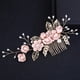 thumbnail image 4 of Juego de 4 peinetas para el pelo de boda hechas a mano, tocado floral para novia, accesorios para el cabello con diamantes de imitación, accesorios para vestido de novia (rosa), 4 of 5