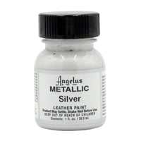 Pintura Angelus De Piel Metalizada, 30 Ml, Color Plateado