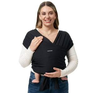 Momcozy Fular Portabebés, Portabebés Ligero Y Ajustable Para Bebés 3.7-15.8 Kg, Portabebés De Bebé Sling De Manos Libres, Color Negro