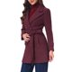 thumbnail image 4 of INSPIRE CHIC Abrigo de Invierno para Mujer con Cuello con Solapa, Doble Botonadura, Elegante para Oficina, Abrigo de Trinchera con Cinturón XS Burdeos, 4 of 6