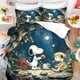 thumbnail image 1 of v2884 Bed Sheets Snoopy Cartoon Duvet -Piece Set Quilt Cover King Size Cute Teenager Bedding Children Room Decor Home Anime Gifts For Kids 3-Piece Bedding Set (1 Duvet Cover + 2 Pillow Shams) Bed Shee, 1 of 5