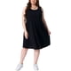 thumbnail image 1 of Vestido de verano sin mangas con cuello redondo y bolsillos para mujer de talla grande Agnes Orinda, 4X Negro, 1 of 5