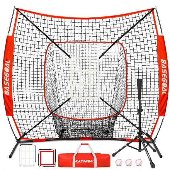 Red de Entrenamiento de Béisbol y Softbol BaseGoal 6x6 pies con Tee de Batting