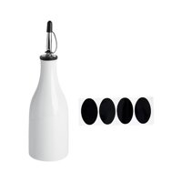 Bothyi - Botella De Aceite De Cocina Cerámica Gran Capacidad 300Ml Botella Dispensadora De Salsa Shoyu Blanco