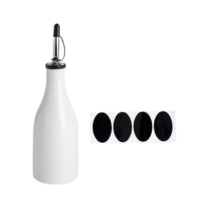 Bothyi - Botella De Aceite De Cocina Cerámica Gran Capacidad 300Ml Botella Dispensadora De Salsa Shoyu Blanco