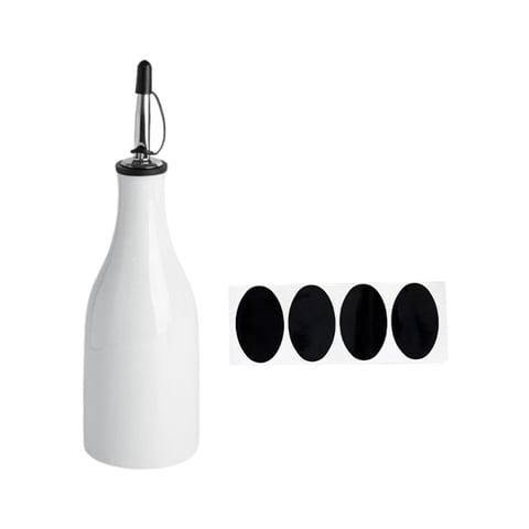 Bothyi - Botella De Aceite De Cocina Cerámica Gran Capacidad 300Ml Botella Dispensadora De Salsa Shoyu Blanco