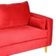 thumbnail image 2 of Sofá Sky 2 Cuerpos Más 2 Pouf Felpa Rojo, 2 of 5