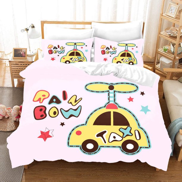 Yellow Propeller Duvet Quilt Covers Pillow Case Bedding Sets3-Piece Bedding Set (1 Duvet Cover + 2 Pillow Shams)