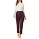 thumbnail image 2 of INSPIRE CHIC Pantalones de Tartán a Cuadros para Mujer de Regreso a Clases, Cintura Alta Elástica, Rectos y Largos, 3XL Burdeos, 2 of 7