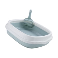 Magideal - Caja De Arena Para Gatos Semicerrada, Bandeja Para Perros Con Bandeja De Cama Elevada, Caja De Arena De Fácil Limpieza, Inodoro Portátil Duradero Para Azul Grande